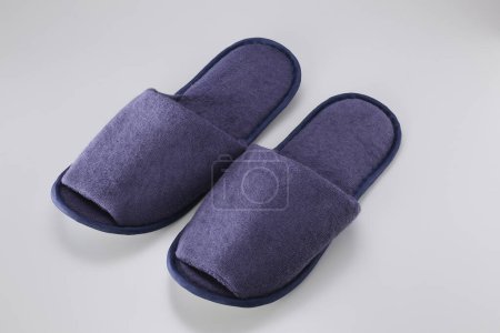 Photo for Pair of soft slippers on white background - Royalty Free Image