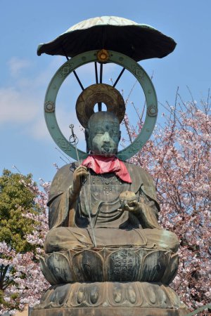 bronze statue of Jizo , located to the north of Ueno Park