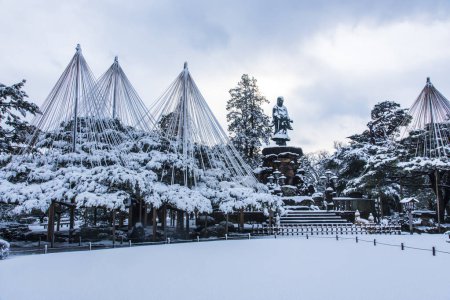 Japanese traditional garden "Kenrokuen" in Kanazawa, Japan