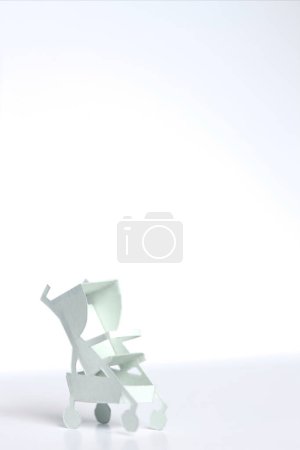 white paper Baby stroller , close up