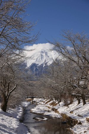 Photo for Beautiful view of snowy Fuji mountain in Japan - Royalty Free Image