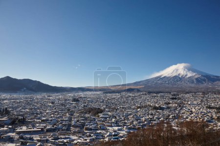 Photo for Beautiful view of snowy Fuji and the surroundings in Japan - Royalty Free Image