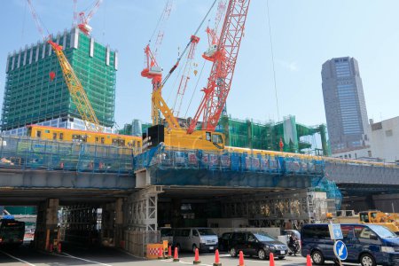 Téléchargez les photos : Chantier de construction dans la rue Tokyo, Japon - en image libre de droit