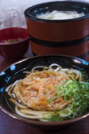 Photo for Cuisine photo of udon, noodles with shrimps. Asian food - Royalty Free Image