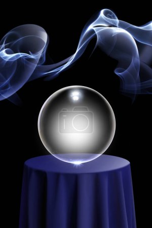 Photo for 3d illustration of crystal ball in crystal ball over magic background - Royalty Free Image