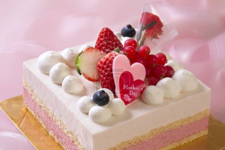 Photo for Strawberry cake with cream for Mother's day - Royalty Free Image
