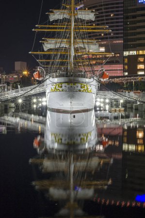 Photo for Nippon Maru is a Japanese museum ship and former training vessel. She is permanently docked in Yokohama harbor, in Nippon Maru Memorial Park, Japan - Royalty Free Image