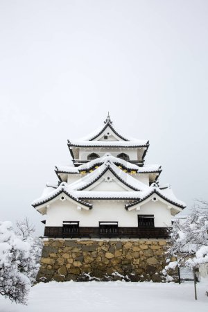 Photo for Hikone castle in snow - Royalty Free Image