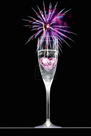Photo for Champagne glass on a black background - Royalty Free Image