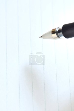 Photo for Fountain pen on white paper background, letter with copy space - Royalty Free Image