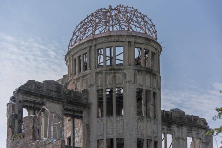 Hiroshima Peace Memorial, originally the Hiroshima Prefectural Industrial Promotion Hall, now called the Genbaku Dome, Atomic Bomb Dome or A-Bomb Dome, part of the Hiroshima Peace Memorial Park in Hiroshima, Japan. UNESCO World Heritage Site 