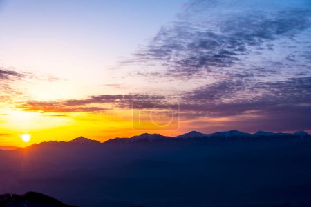 Photo for Beautiful sunset over the mountains - Royalty Free Image