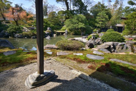 Téléchargez les photos : Jardin japonais avec étang - en image libre de droit