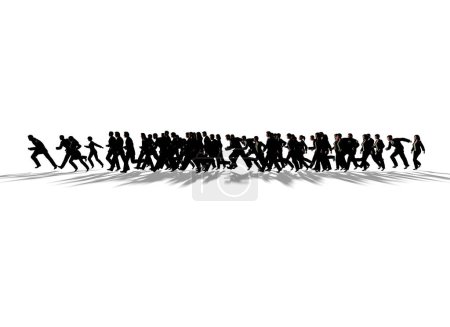 Photo for Group of running businessmen on white background, 3d illustration - Royalty Free Image