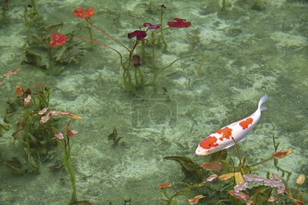 Téléchargez les photos : Beaux poissons nageant dans un étang - en image libre de droit