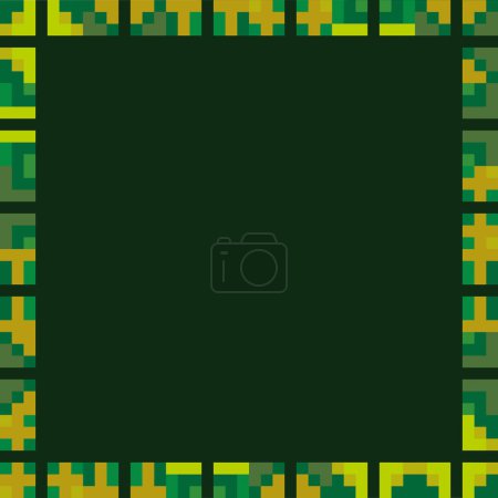 Photo for Black background with geometric pixel frame - Royalty Free Image