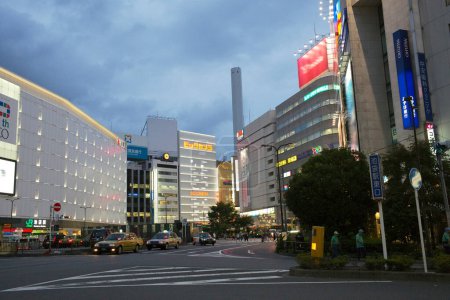 Photo for Twilight cityscape with Takashimaya Department Store at Kyoto city, Japan - Royalty Free Image