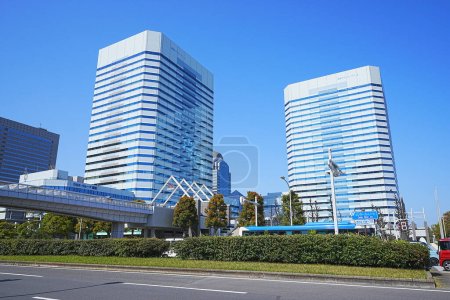 Téléchargez les photos : Paysage de Makuhari New City, préfecture de Chiba, Japon. Makuhari est un nouveau quartier d'affaires près de Tokyo. - en image libre de droit