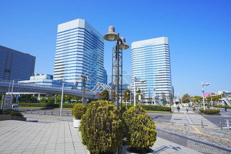 Téléchargez les photos : Paysage de Makuhari New City, préfecture de Chiba, Japon. Makuhari est un nouveau quartier d'affaires près de Tokyo. - en image libre de droit