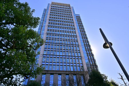 The Marunouchi Building, a skyscraper located in Marunouchi, Tokyo, Japan. Construction of the 180-metre, 37-story skyscraper was finished in 2002.