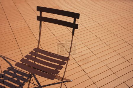 Photo for Chair on the floor  in city on background, close up - Royalty Free Image