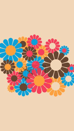 Téléchargez les illustrations : Conception de fleurs colorées, vecteur - en licence libre de droit