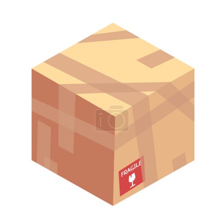 Ilustración de Diseño de caja de entrega aislada - Imagen libre de derechos