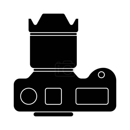 Ilustración de Cámara con icono de lente, estilo simple - Imagen libre de derechos
