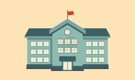Illustration for Flat design modern school building icon - Royalty Free Image