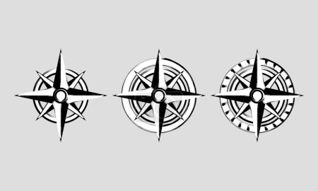 Illustration for Compass logo icons set  vector illustration design - Royalty Free Image
