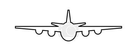 Téléchargez les illustrations : Illustration vectorielle de contour d'icône d'avion de voyage - en licence libre de droit