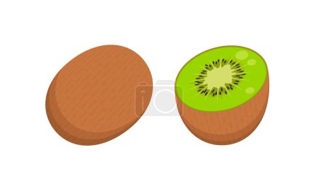 Téléchargez les illustrations : Icônes de fruits kiwis Illustration vectorielle - en licence libre de droit