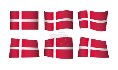 Illustration for Vector illustration, set of flags of Denmark - Royalty Free Image