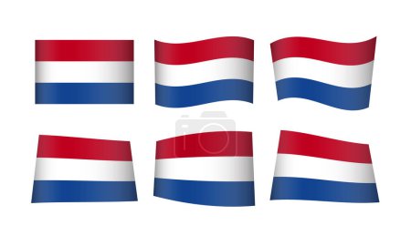 Téléchargez les illustrations : Illustration vectorielle, ensemble de drapeaux des Pays-Bas - en licence libre de droit