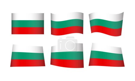 Illustration for Vector illustration, set of flags of Bulgaria - Royalty Free Image