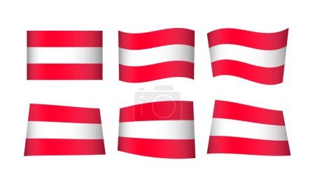 Téléchargez les illustrations : Illustration vectorielle, jeu de drapeaux de Autriche - en licence libre de droit