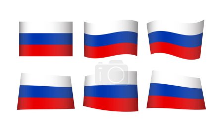 Ilustración de Ilustración vectorial, conjunto de banderas de Rusia - Imagen libre de derechos