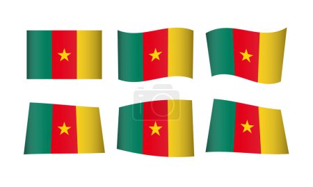 Ilustración de Ilustración vectorial, conjunto de banderas de Camerún - Imagen libre de derechos