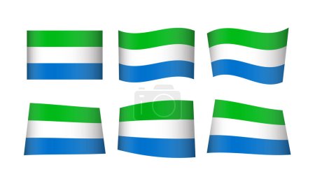 Illustration for Vector illustration, set of flags of Sierra Leone - Royalty Free Image