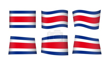 Illustration for Vector illustration, set of flags of Costa Rica - Royalty Free Image