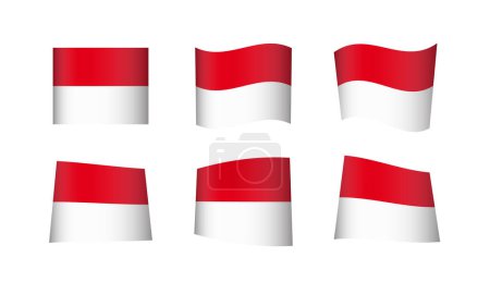 Téléchargez les illustrations : Illustration vectorielle, jeu de drapeaux de Monaco - en licence libre de droit