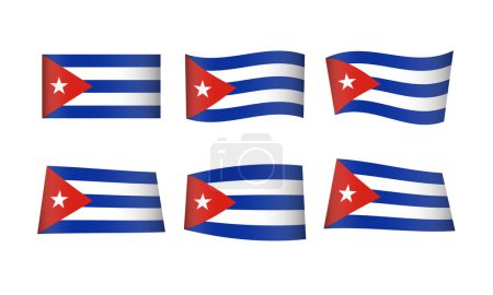Illustration for Vector illustration, set of flags of Cuba - Royalty Free Image