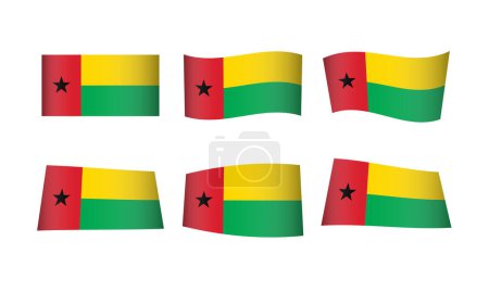 Illustration for Vector illustration, set of flags of Guinea Bissau - Royalty Free Image