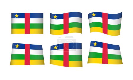 Illustration for Vector illustration, set of flags of Central African  Republic - Royalty Free Image