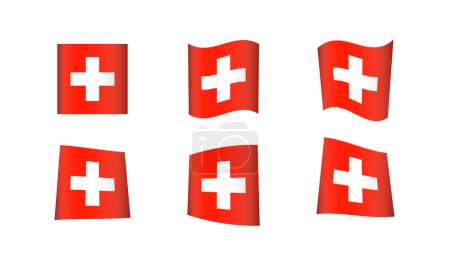 Illustration for Vector illustration, set of flags of Switzerland - Royalty Free Image