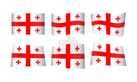 Ilustración de Ilustración vectorial, conjunto de banderas de Georgia - Imagen libre de derechos