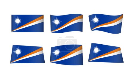 Illustration for Vector illustration, set of flags of Marshall Islands - Royalty Free Image