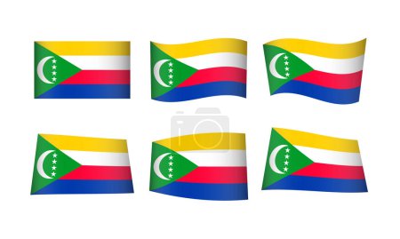 Ilustración de Ilustración vectorial, conjunto de banderas de Comoras - Imagen libre de derechos