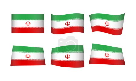 Ilustración de Ilustración vectorial, conjunto de banderas de Irán - Imagen libre de derechos