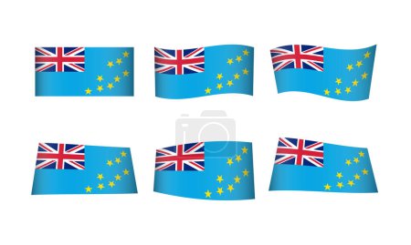 Illustration for Vector illustration, set of flags of Tuvalu - Royalty Free Image